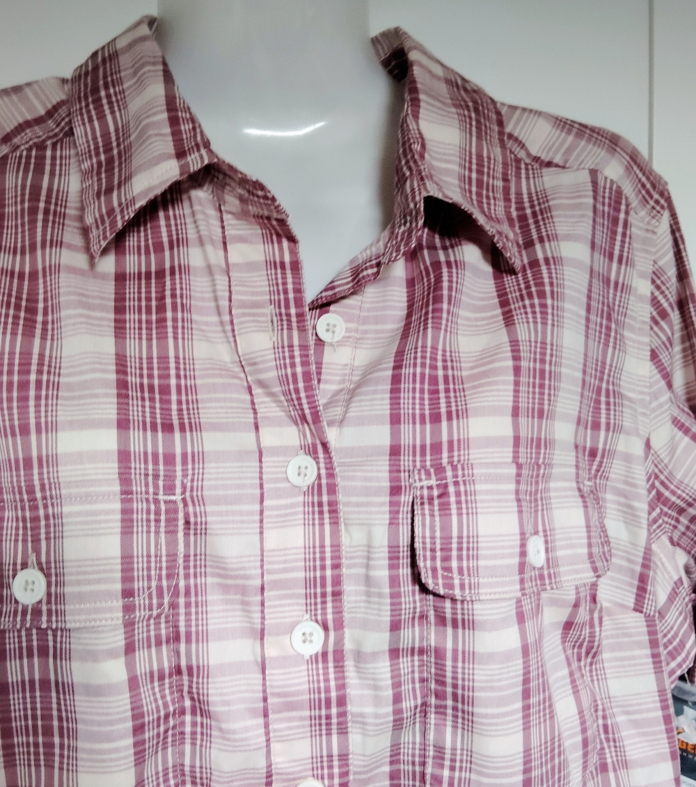 Burgundy Ridgecut Toughwear Flannel Shirt Sz-M - Picture 2 of 6